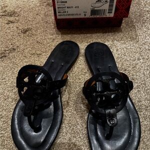 Tory Burch Navy Miller Sandals